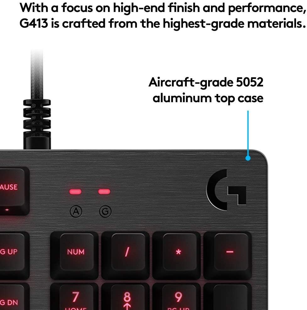Logitech K920-008348X G413 Mechanical Backlit Gaming Keyboard Carbon Refurbished