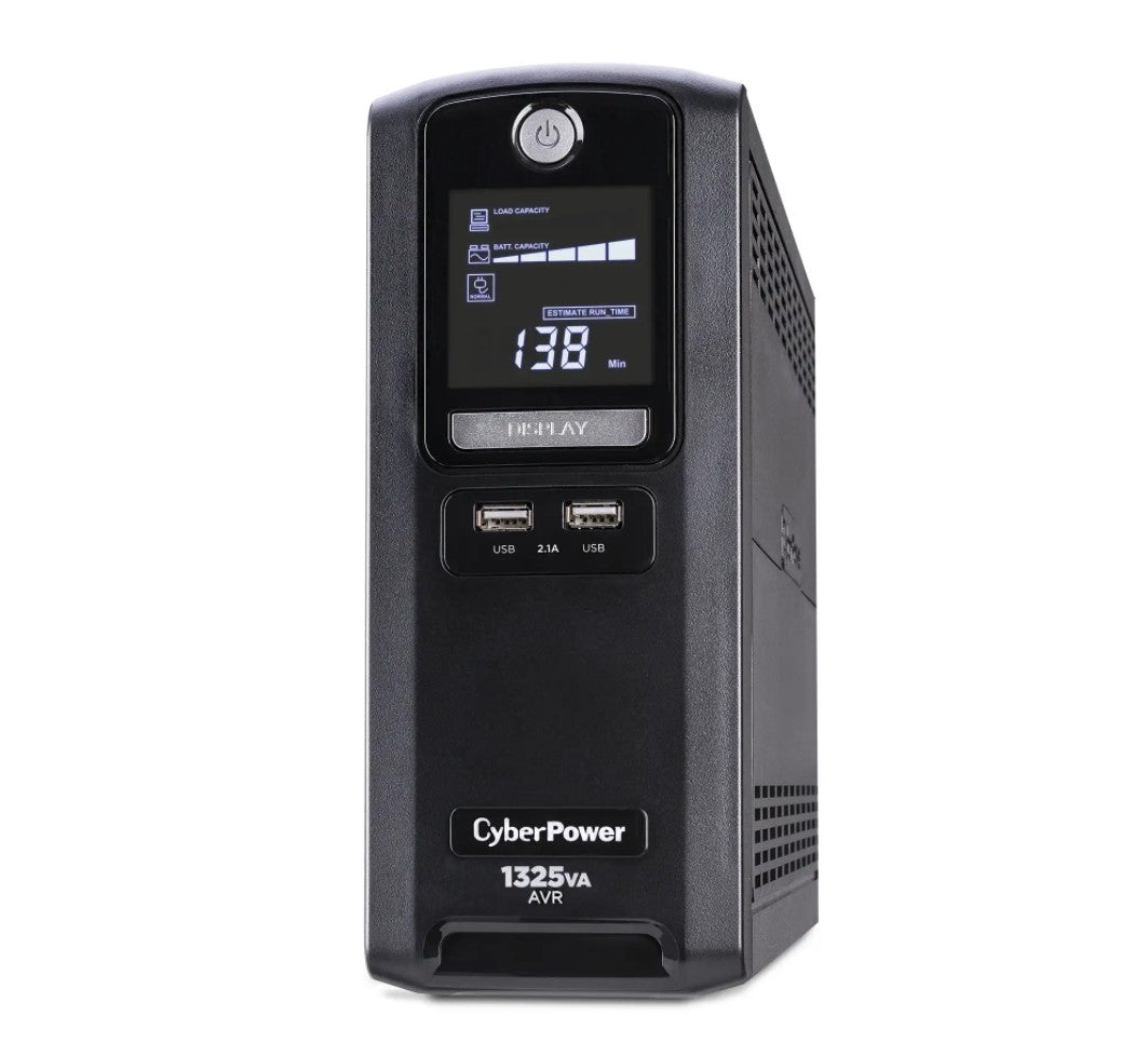 CyberPower LX1325GU 1325 VA / 810 W 10 Outlets Battery Backup UPS - New Battery Certified Refurbished