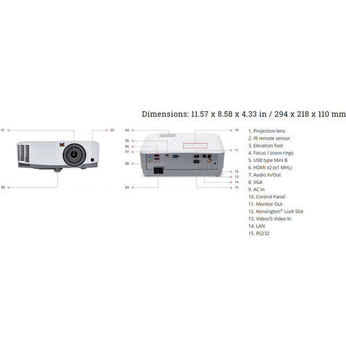 ViewSonic PG703W-S 4000-Lumen WXGA DLP Projector - Certified Refurbished