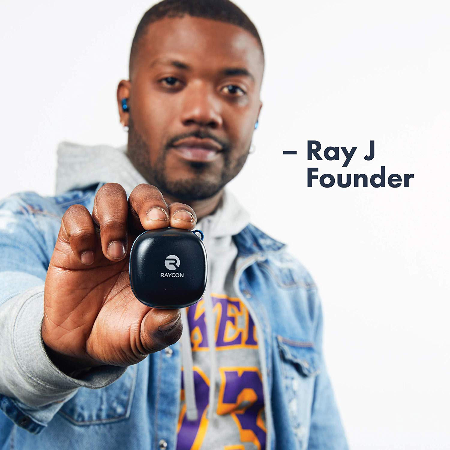 Raycon E50 Wireless Earbuds Headphones + Mic + Case Black- Certified Refurbished