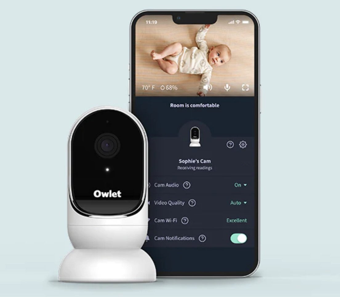 Owlet Cam BC04NWUCK-RB Audio and Background Sound, Room Temp, Night Vision Smart HD Video Camera Baby Monitor White - Certified Refurbished