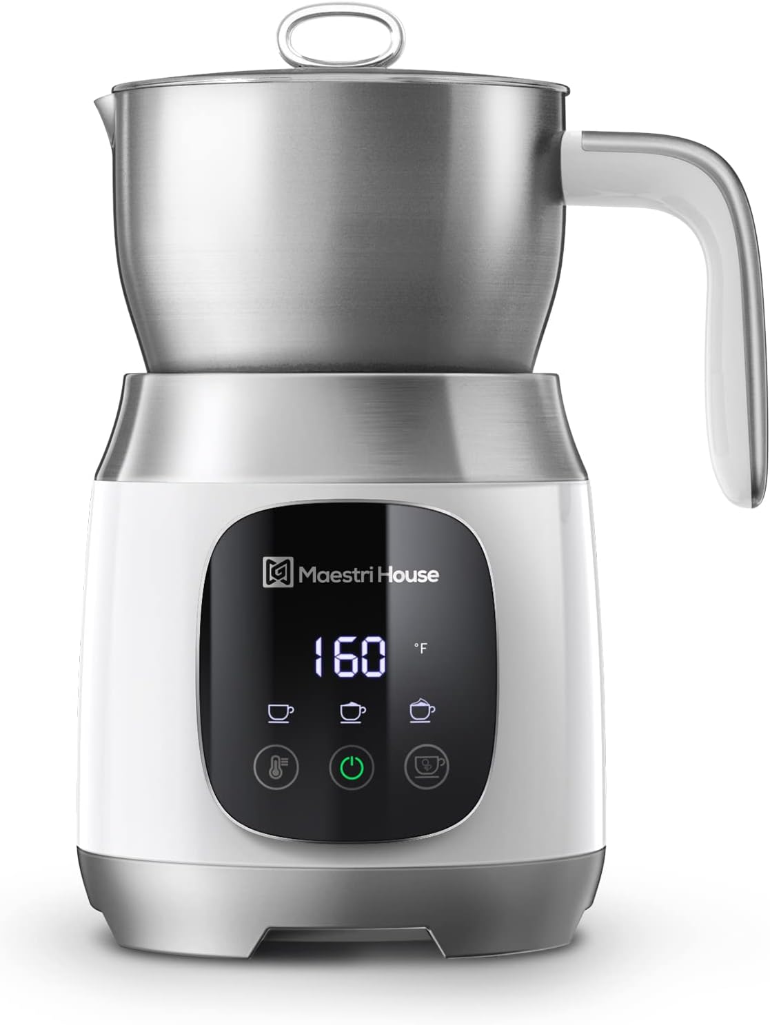 Maestri House MMF-9304-W-RB 21oz Smart Touch ControlVariable Temp and Thickness Detachable Milk Frother White - Certified Refurbished