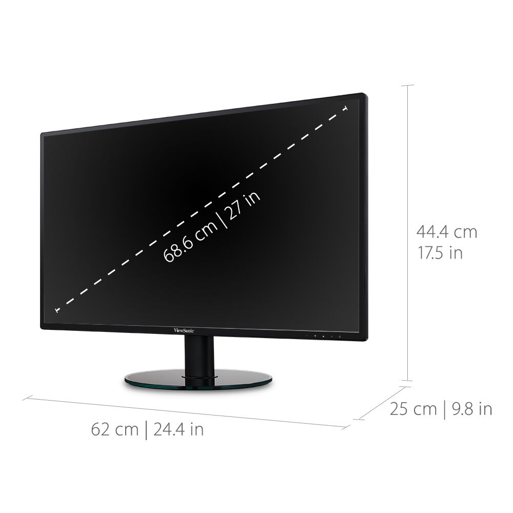 ViewSonic VA2719-SMH-R 27" IPS 1080p Frameless LED Monitor with HDMI and VGA Inputs for Home and Office - C Grade Refurbished