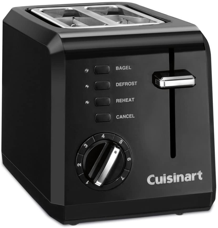 Cuisinart CPT-122BKFR CPT-122 2-Slice Compact Bagel Toaster, Black - Certified Refurbished