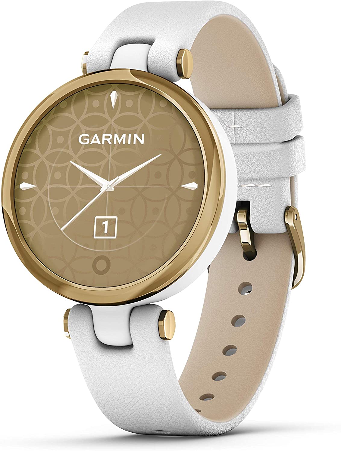 Garmin Lily G010-N2384-A3 Classic Edition Light Gold Bezel with White Case and Italian Leather Band - Certified Refurbished