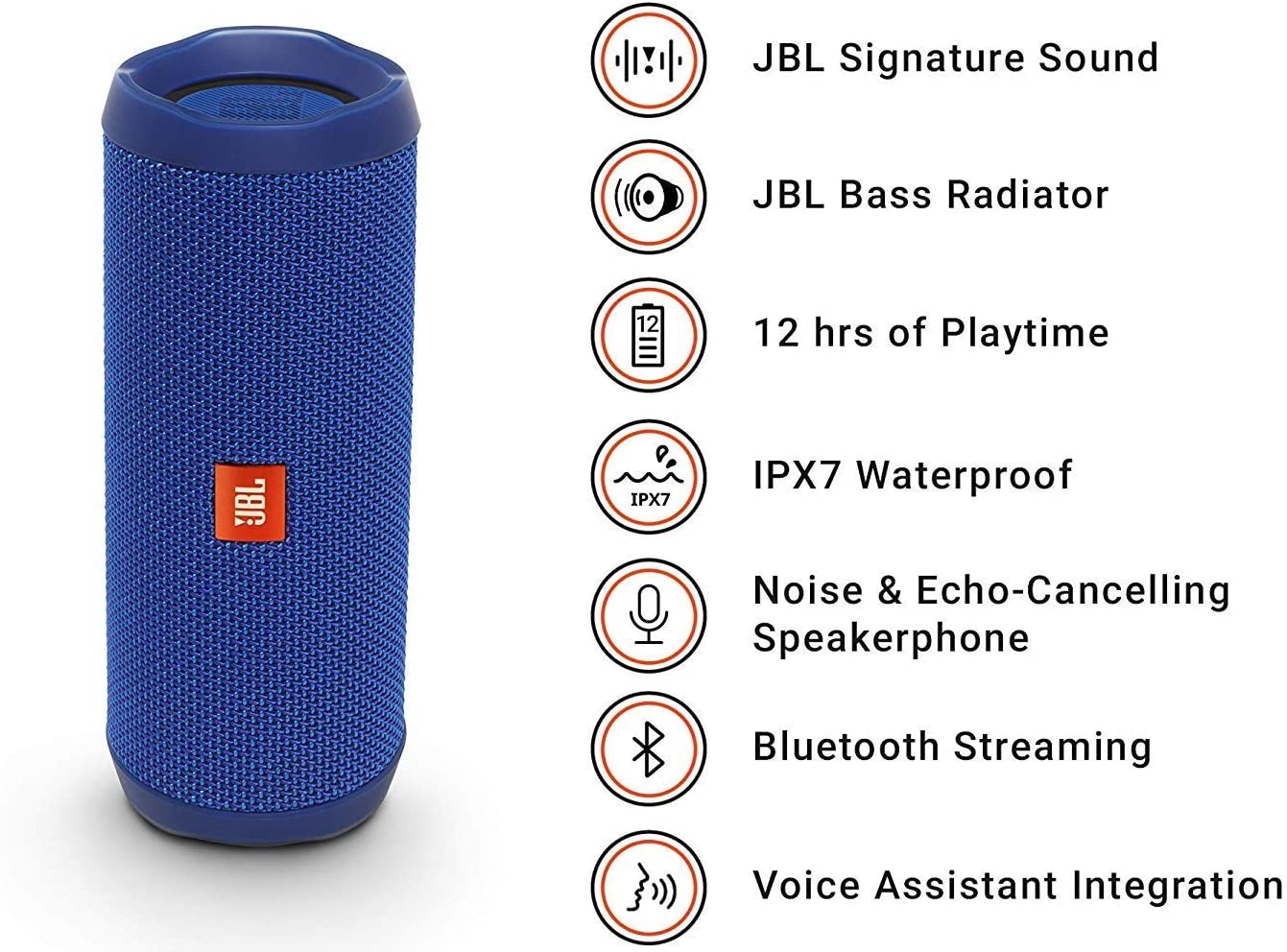 JBL JBLFLIP4OCBLUAM-Z Flip 4 Bluetooth Speaker Ocean Blue - Certified Refurbished