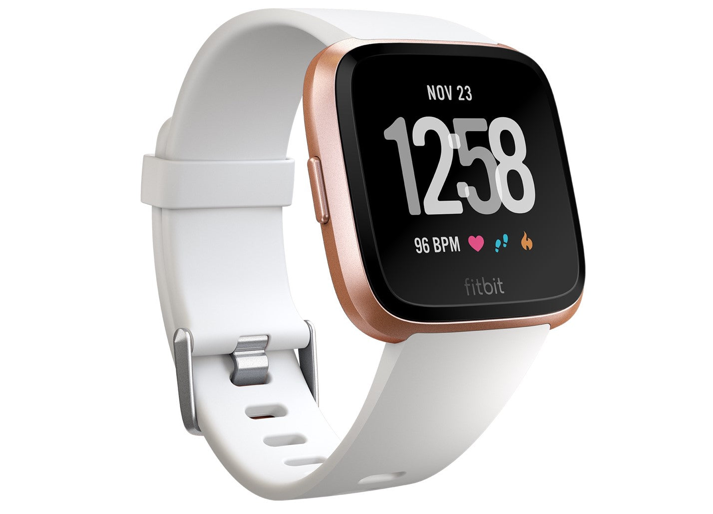 Fitbit FBR504RGWT-RB Versa Smart Watch, Rose Gold /White, One Size - Certified Refurbished