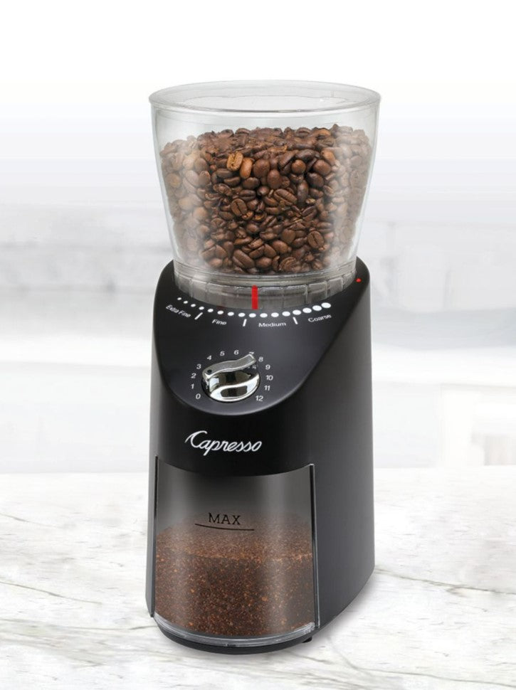 Capresso C570.99 Whole Bean Coffee Grinder, Black - Certified Refurbished