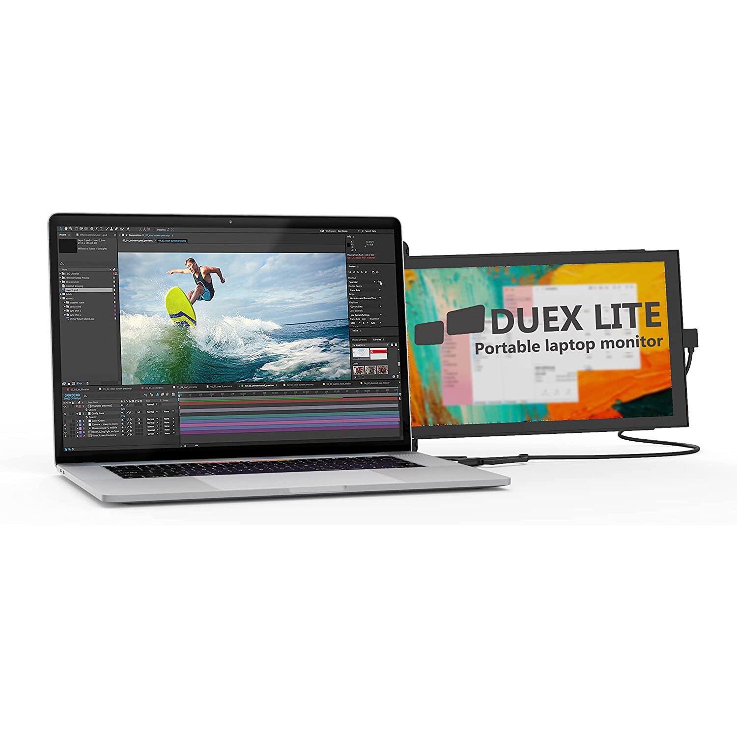 Mobile Pixels MPDUEXLITEGY-RB Duex Lite 12.5" Portable Monitor FHD 1080p Laptop Screen Extender, Gray - Certified Refurbished
