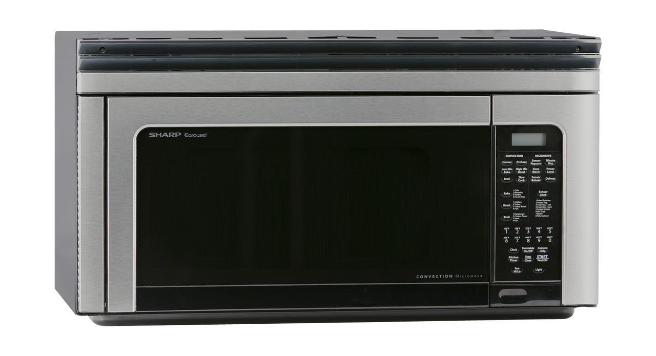Sharp R1881LSY 1.1 CF 850W Stainless Steel Over-the-Range Convection Microwave Oven - Certified Refurbished