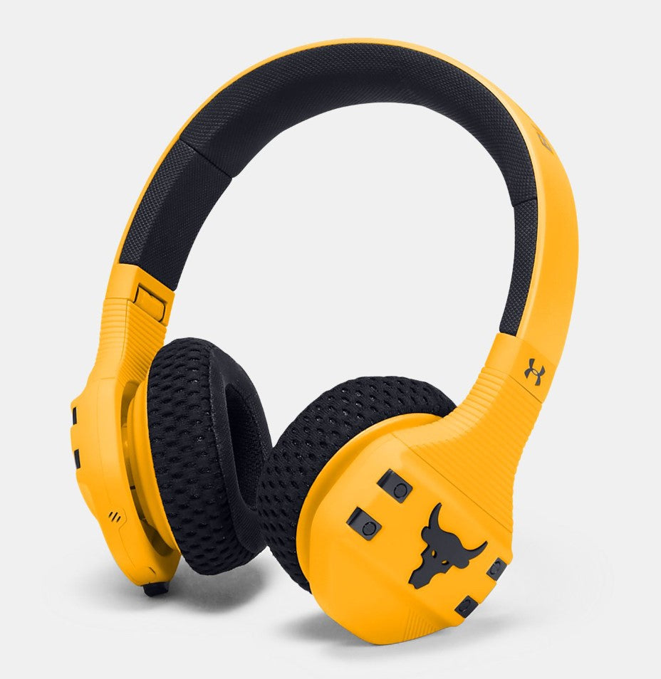 JBL Under Armour UAROCKOEBTYELAM-Z Train Project Rock On-Ear Sport Headphones Yellow Certified Refurbished
